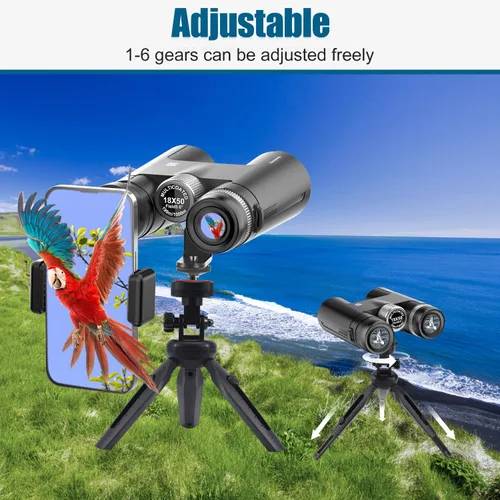 Miniatura 4 de Prismáticos de alta potencia de 18 x 50 para adultos con adaptador de teléfono mejorado, trípode y adaptador de trípode, binoculares compactos