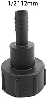 Miniatura 2 de Adaptador de drenaje de tanque IBC de 1/2 pulgada con tapa roscada Conector de manguera de jardín Adaptador de montaje negro