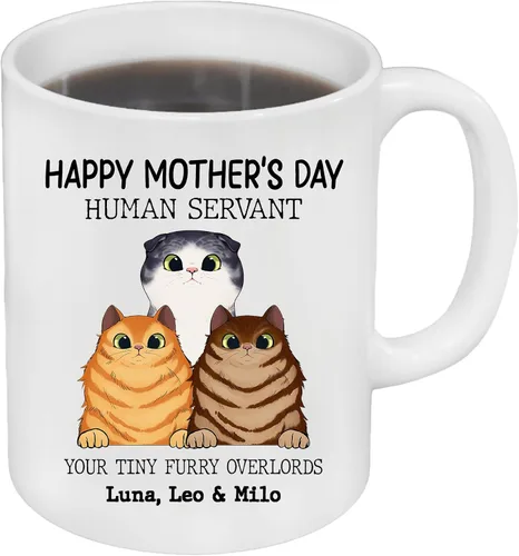 Miniatura 9 de Regalos de gatos para los amantes de los gatos, taza de gato personalizada, taza de gato de Feliz Navidad, ideas de regalos para dueños de gatos