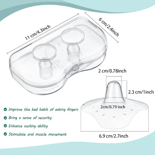Miniatura 2 de Nuanchu - 12 protectores de pezones para lactancia materna recién nacidos, protectores de pezones de 0.78 pulgadas a granel para lactancia, tazas