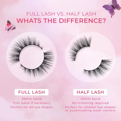 Miniatura 3 de Lilly Lashes - Pestañas postizas de visón sintético Butterfl'eyes, pestañas postizas naturales de media longitud y aspecto natural, pestañas