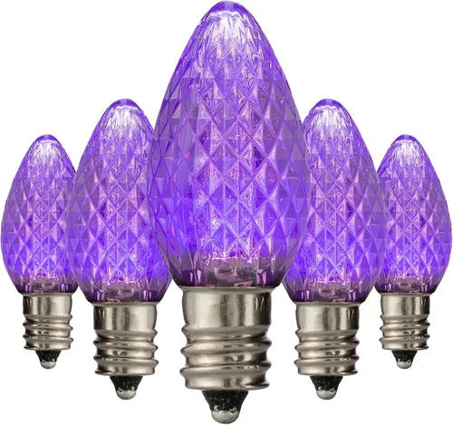 Miniatura 7 de Repuesto de focos de luz navideñas Holiday Lighting Outlet de ledes C7, grado comercial, 3 diodos (ledes) en cada foco, se adapta a los conectores