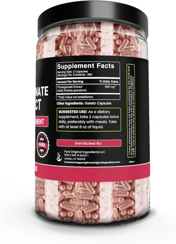 Miniatura 2 de PURE ORIGINAL INGREDIENTS Extracto de granada (730 cápsulas) sin magnesio o rellenos de arroz, siempre puro, verificado por laboratorio