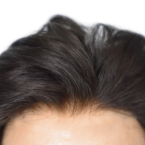 Miniatura 7 de Frente de encaje francés para hombre sistema de pelo tupé para hombres Natural Hairine 8 "X10" sistema de cabello humano para hombres postizo #1B