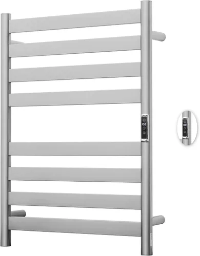 Miniatura 11 de Toalleros térmicos para baño, calentadores eléctricos de toallas para montar en la pared con temporizador y control de temperatura, calentador