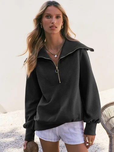 Miniatura 5 de ANRABESS Sudaderas con capucha para mujer, de gran tamaño, con cremallera de un cuarto, para adolescentes, niñas, ropa de moda Y2K
