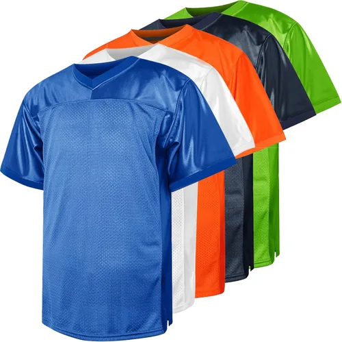 Camiseta de fútbol en blanco, camiseta de fútbol liso de la práctica de malla deportiva de hip hop de los años 90