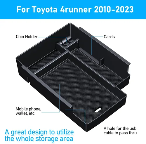 Miniatura 5 de DIAMOOKY Organizador de consola central mejorado para Toyota 4Runner 2024 2023 2022 2021 2020 2019 2018 2017 2016-2010, bandeja de accesorios