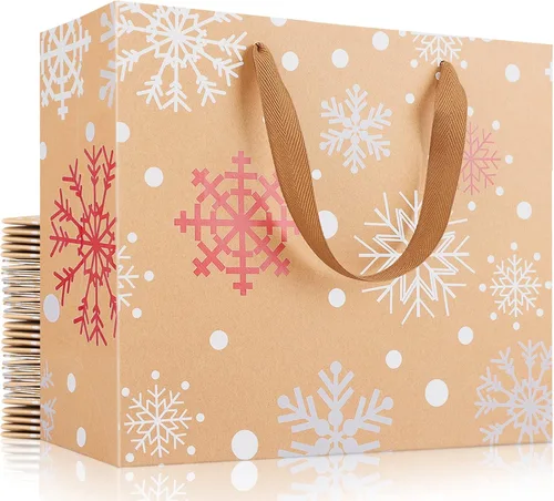 Miniatura 51 de EUSOAR Bolsas de regalo grandes negras, paquete de 12 bolsas de papel de compras de 16 x 6 x 12 pulgadas con asas, bolsa de mercancía de papel kraft