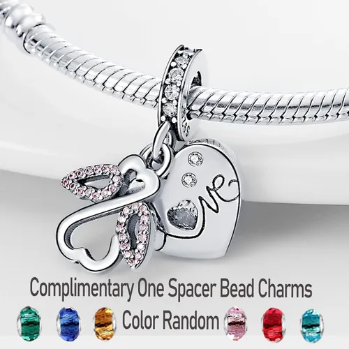 Miniatura 2 de LNQOBU Abalorios de plata de ley 925 para pulseras de cuentas para mujeres y niñas (con una cuenta espaciadora)