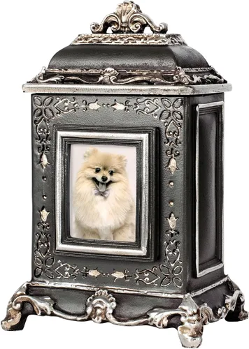 AELS Urna de mascotas caja de memoria para recuerdos con ranura para fotos, urnas conmemorativas para perros para cenizas, urnas de cremación de