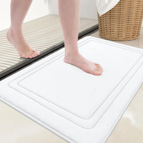 Miniatura 56 de Grandaily Alfombra de baño de espuma viscoelástica de 24 x 16 pulgadas, ultrasuave, antideslizante y absorbente, lavable a máquina, cómoda alfombra