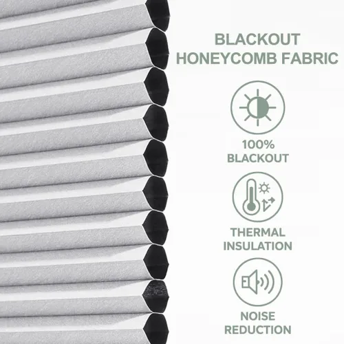 Miniatura 3 de Zshine Persianas celulares motorizadas sin cordones con panal de abeja, persianas opacas de tela para ventana de tragaluz (93021A blanco hueso)