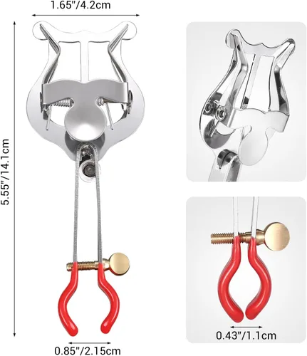 Miniatura 2 de Facmogu Accesorios de instrumentos de lira para trompeta, clip de partitura de lira ligero para trompeta, clip de música de lira plateada
