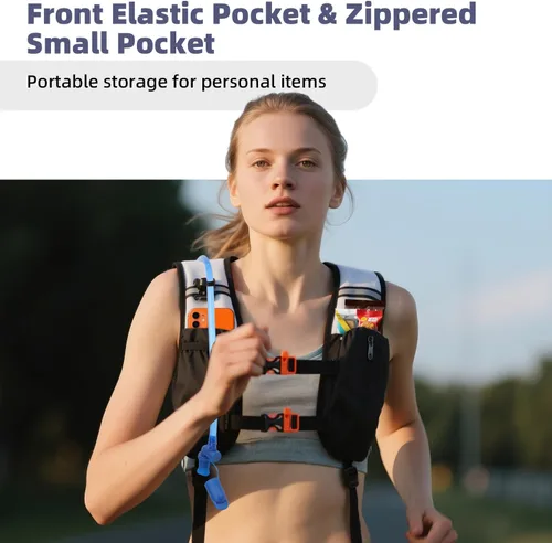 Miniatura 7 de 2 Pack Hydration Backpack Pack with 2L Hydration Bladders, TNYSPORT Lightweight Breathable Water Backpack with Multiple Pockets, Reinforced Shoulder