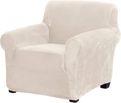 Miniatura 24 de Great Bay Home Funda elástica de felpa de terciopelo para silla con brazo, protector de muebles de silla de terciopelo, suave, antideslizante, alta