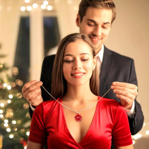 Miniatura 5 de JOICEE - 24 piezas de dijes de Navidad para hacer joyas, lazos de regalo de cinta metálica de Navidad, dijes para pulsera, collar, aretes, Rojo