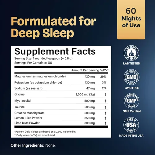 Miniatura 2 de Sleep 9 Formula with Glycine + Myo-Inositol Powder Maintain Restful Sleep & Reduce Nighttime Urination – USA Made for Both Men & Women – 60 Servings