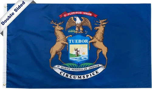 Miniatura 28 de SYII Bandera del estado de Alabama de 3 x 5 pies, banderas de 3 capas de doble cara del estado de Delaware con 2 ojales de latón y cabecera de lona