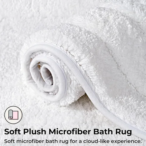 Miniatura 5 de GRANNY SAYS Juego de 2 alfombras de baño de microfibra súper suave y absorbente para baño, antideslizantes, lavables, juego de alfombras de baño Gris