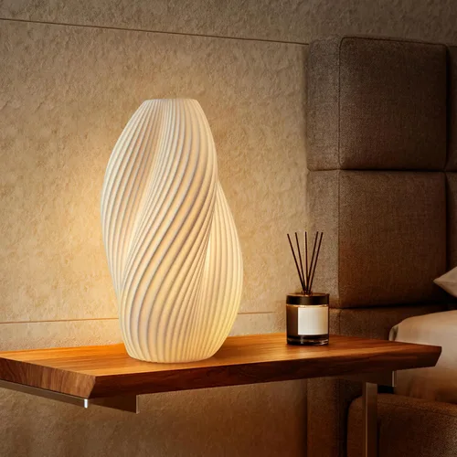 Miniatura 6 de RONDURE Lámpara de mesa moderna de cerámica de 11.9 pulgadas, lámpara de noche totalmente regulable para dormitorio, sala de estar, mesita de noche