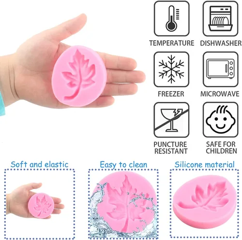 Miniatura 2 de Mujiang Molde de silicona con diseño de hojas de arce para otoño, con temática de Acción de Gracias, molde de silicona de hoja de arce