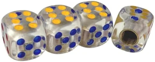 Miniatura 4 de 4 piezas Tapones para válvula de neumático de coche, universales para ruedas de vehículos, forma de dados, cubiertas universales para válvulas