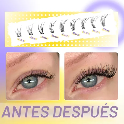 Miniatura 3 de Extensiones de pestañas en racimo naturales DIY, extensiones de pestañas en racimo con curva C, extensiones de pestañas en racimo para ojo de gato