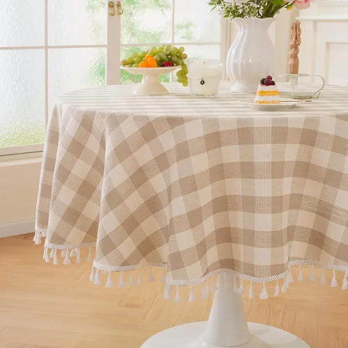 Miniatura 11 de Laolitou - Mantel a cuadros cuadrado lavable, resistente, de lino de algodón, a cuadros de búfalo, con borla, mantel de gingham para primavera