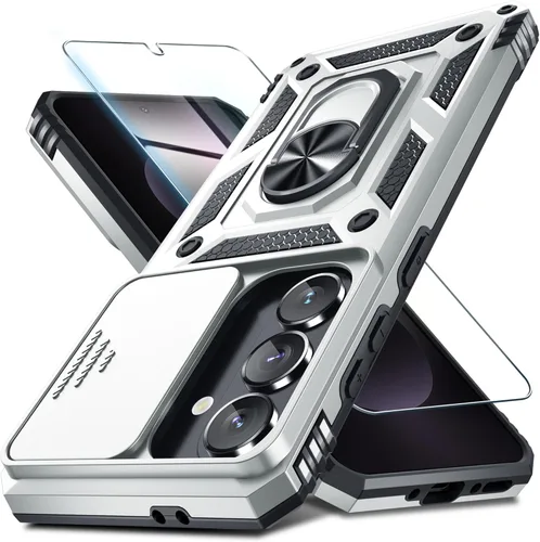 Miniatura 14 de Janmitta Compatible con Galaxy A15 5G Funda con Cubierta Deslizante Integrada para Lente de Cámara + Protector de Pantalla + Soporte de Anillo