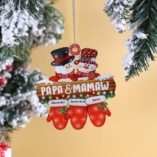 Miniatura 13 de Adornos de Navidad personalizados, nombres de familia, decoración de Navidad, decoración colgante de árbol, adorno de bendición de Feliz Navidad