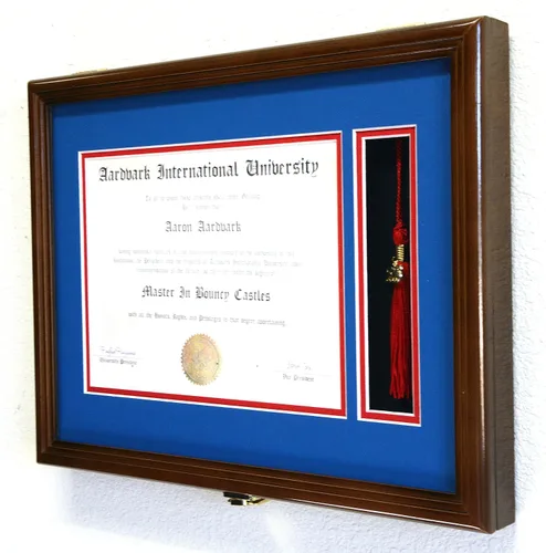 Miniatura 34 de Marco de diploma de graduación personalizado con borla, tapa de fotos grabado, vitrina para certificado de 11 x 8.5 pulgadas con colores Acabado
