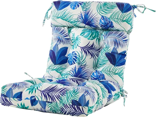 Miniatura 16 de ARTPLAN Cojín para silla de exteriores, cojín de respaldo alto para patio con lazo para silla mecedora Adirondack, 44 x 21 x 4 pulgadas, 1 unidad