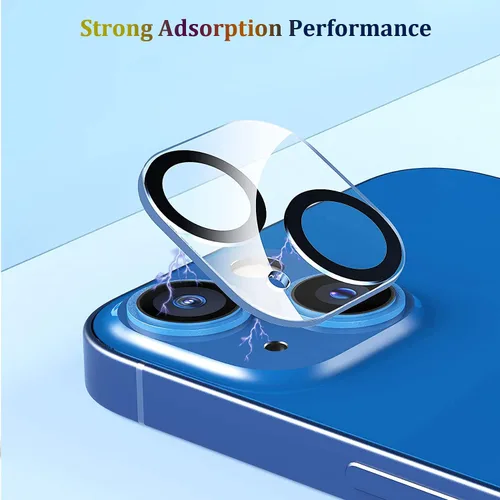 Miniatura 3 de [Paquete de 3] Protector de lente de cámara compatible con iPhone 13 y iPhone 13 Mini, cubierta de cámara de vidrio templado 9H de alta calidad