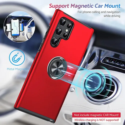 Miniatura 5 de Anqrp Diseñada para Samsung Galaxy S22 Ultra Funda, Incorporada [Protección contra Caídas de 15 Pies][Disipación de Calor] Protección de Grado Rojo