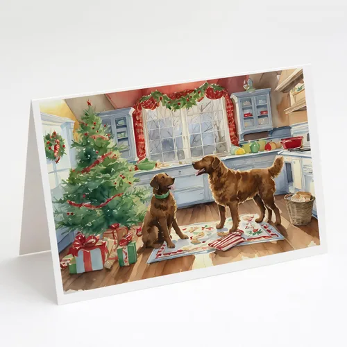 Miniatura 55 de Caroline's Treasures DAC3884GCA7P Paquete de 8 tarjetas en blanco de Navidad con galletas de husky siberiano Tarjetas de felicitación con sobres