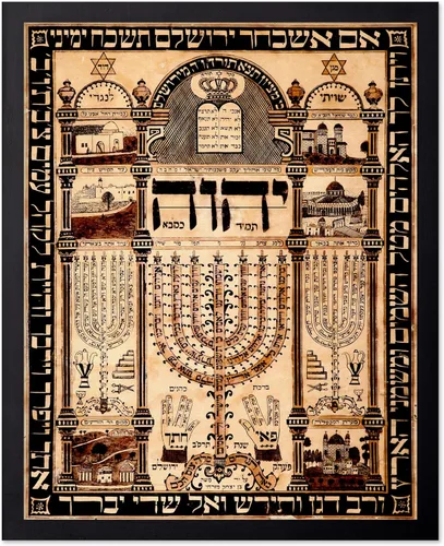 Miniatura 52 de Poster Master Póster religioso clásico, impresión espiritual vintage, regalo para artista, amigo, placas shiviti, libro de oraciones hebreo, judío