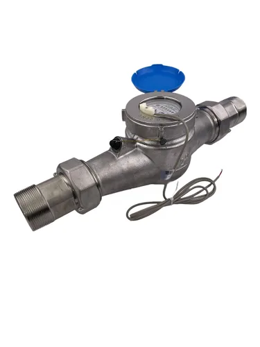 Miniatura 41 de DAE Medidor de agua caliente sin plomo MJ-75R NTEP, acoplamientos NPT de 3/4", salida de pulso, galón