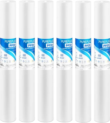 Miniatura 11 de PUREPLUS Cartucho de filtro de agua para sedimentos para toda la casa de 20 micrones, 10 x 2.5 pulgadas, repuesto para cualquier unidad de RO de 10