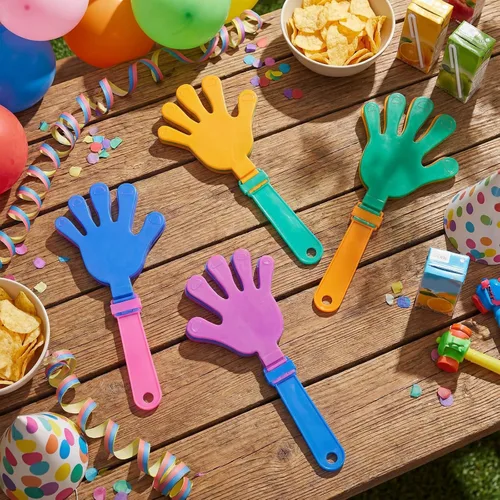 Miniatura 5 de Meooeck 4 unidades de 7.5 pulgadas de plástico para hacer ruido, para eventos deportivos, fiestas, cumpleaños, recompensas, juegos, regalos