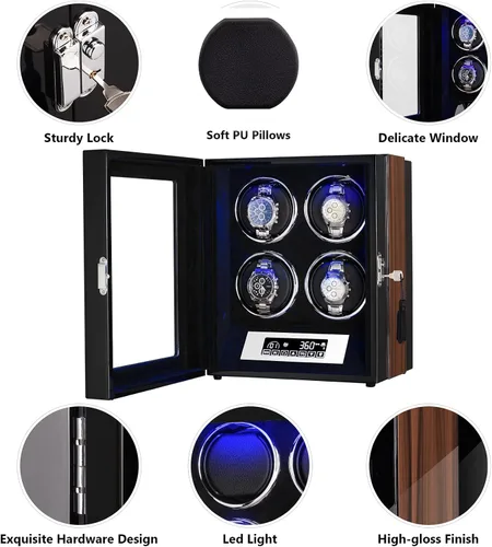 Miniatura 4 de Watch Winder Automatic Watches Storage Box Automatic Watches for Both Men and Womens Watches with Silent Motor.