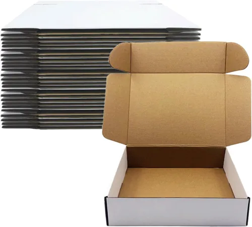 Miniatura 8 de Juego de cajas de envío de 9x6x4 pulgadas de 25, caja de cartón corrugado blanco para envío de correspondencia, embalaje de folletos, embalaje