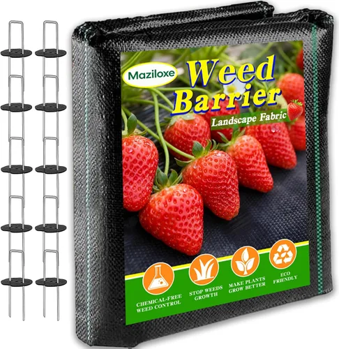 Tela de barrera de control de malezas de 3.53 oz/yd², membrana de cubierta de suelo para jardinería de alta resistencia, para césped artificial,