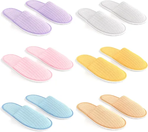 Miniatura 8 de Maeline Zapatillas de spa, antideslizantes, desechables, al por mayor, pantuflas de hotel para invitados, multicolor reutilizables, para interiores