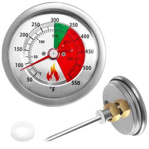 Termómetro de freidora 5070 mejorado de repuesto para freidoras Bayou de 2.5/4/9 galones, termómetro de aceite de 50-550 °F con cuerpo de acero