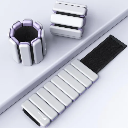 Miniatura 2 de Sportneer Pesas de muñeca y tobillo para mujeres y hombres, 1 par (1 libra/2 libras cada uno), pulsera con peso ajustable de silicona para yoga
