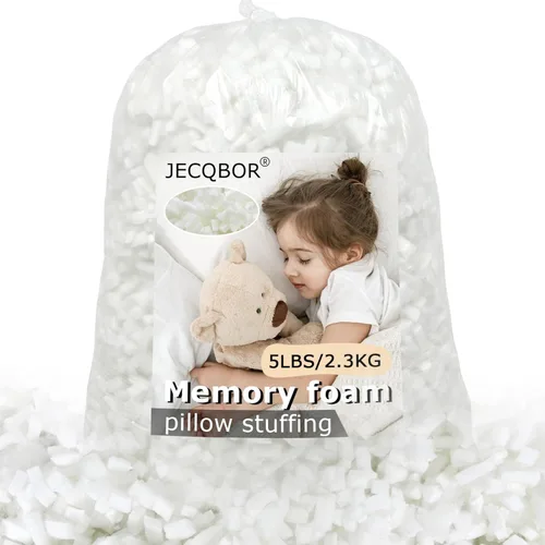 Miniatura 12 de Jecqbor Relleno de espuma viscoelástica triturada de 5 libras para silla puf, relleno premium para puf, relleno de espuma viscoelástica de alta