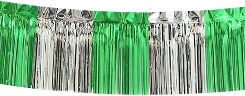 Miniatura 17 de Banner de flecos de aluminio, 9.84 pies de papel de aluminio metálico brillante para colgar, guirnalda de flecos de oropel para boda, fiesta