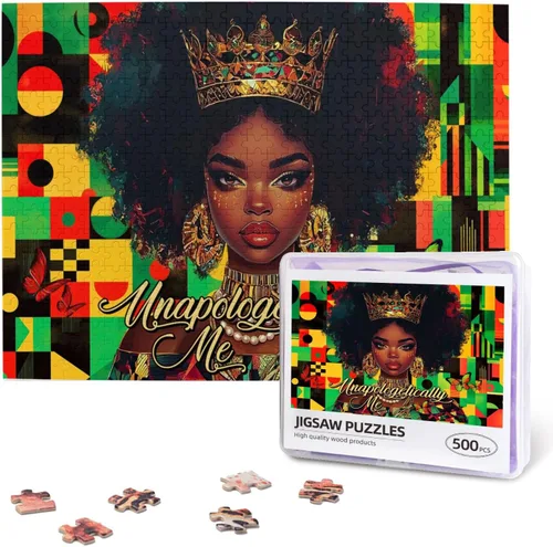 Miniatura 27 de Rompecabezas de 500 piezas para mujeres afronegras para adultos, Biblia América, mujer africana, fiesta, arte y baile, citas inspiradoras