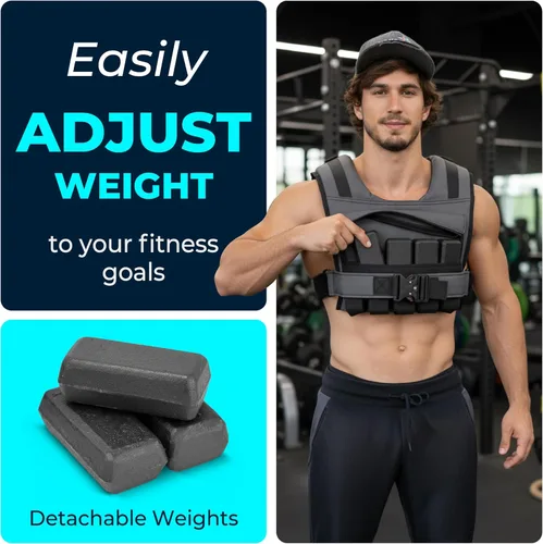 Miniatura 7 de Weighted Vest Adjustable for Men and Women – Workout Weight Training Vest for Fitness, Running, Strength, Exercise & Cross Training